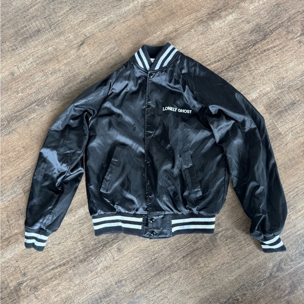 Lonely Ghost “Ghosted Garment” one of a kind, Black Bomber Jacket